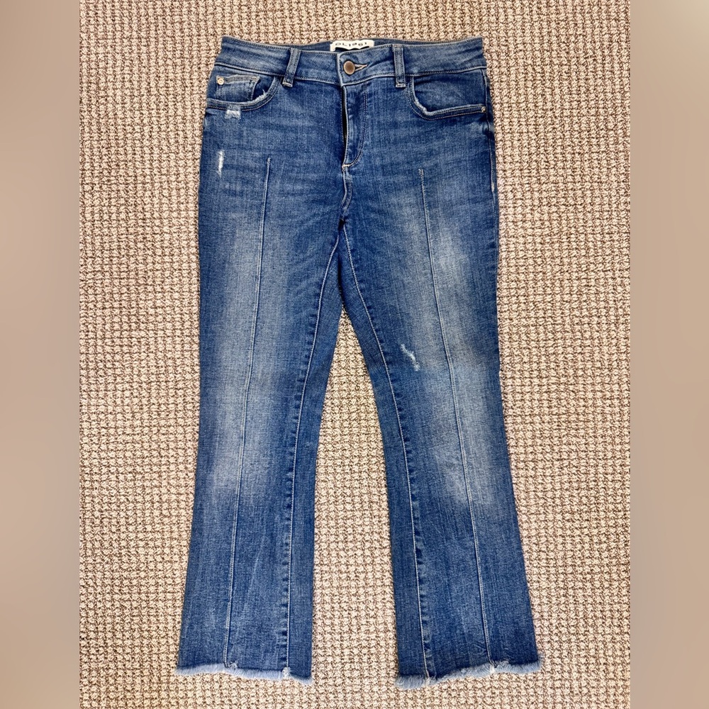 DL1961 Indigo Kick Flare Cropped Jeans